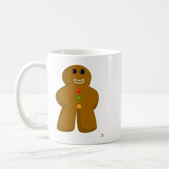 Caneca De Café Diversão de Natal com Boneco de Pão de Mel (Esquerda)