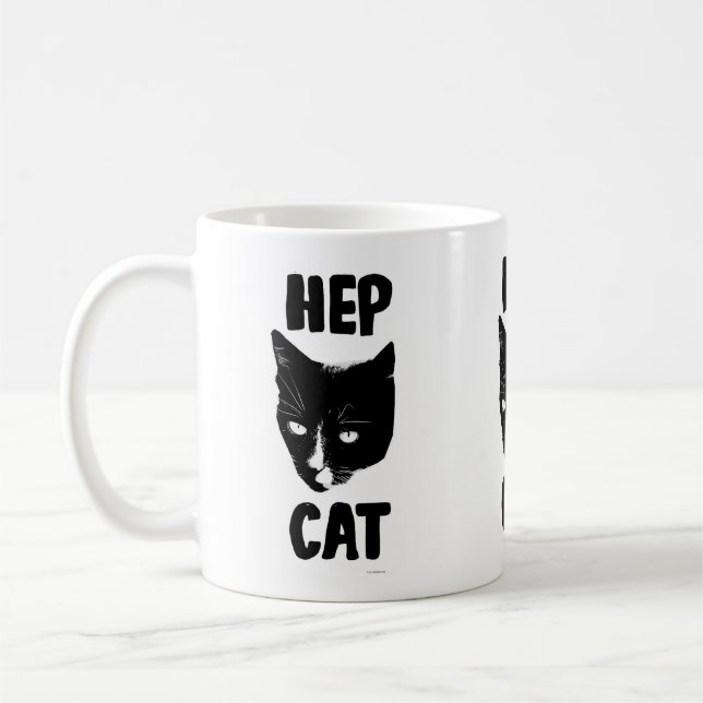 Caneca De Café Diversão de Tuxedo Cat e Diversão de Hep Cat Foto  (Esquerda)