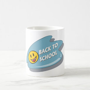 Caneca De Café Diversão de volta ao Smiley face escolar