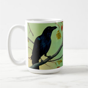 Caneca De Café Diversão Deliciosa, Raven Emitido Na Ramificação
