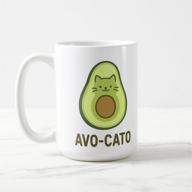 Caneca De Café Diversão Dizendo Avo Cato Humor Cat Avocado (Esquerda)