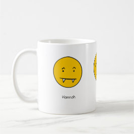 Caneca De Café Diversão do Design do Smiley face de nome personal
