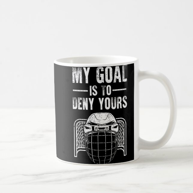 Caneca De Café Diversão do Hóquei no Gelo Goalie Designs Homens H (Direita)