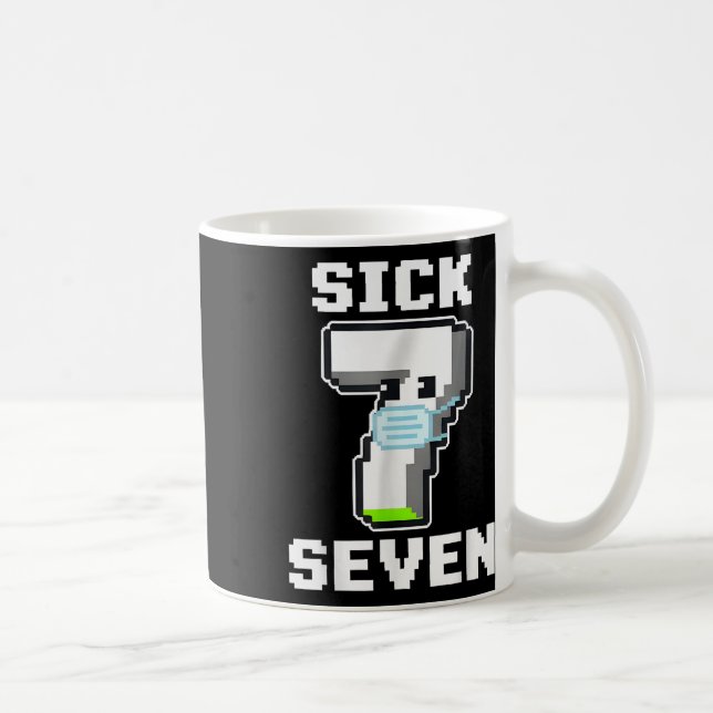 Caneca De Café Diversão Doente Sete Pixel Meme Fantasia de Hallow (Direita)