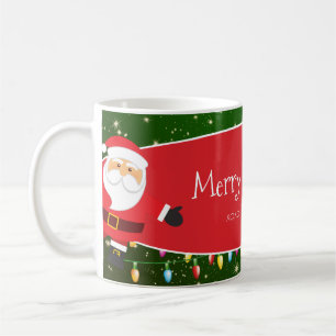 Caneca De Café Diversão Feliz Papais noeis de Natal Sobrenome Ver