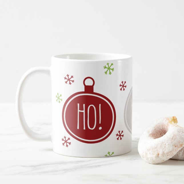 Caneca De Café Diversão Festiva Ho! Ho! Ho! Natal (Com Donut)
