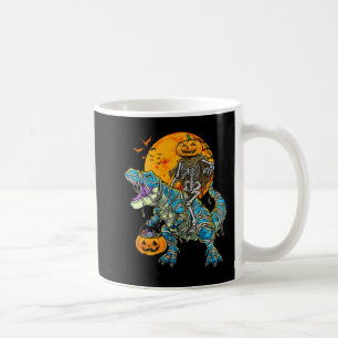 Caneca De Café Diversão Halloween Dinossaur T Rex Mummy Pumpkin C