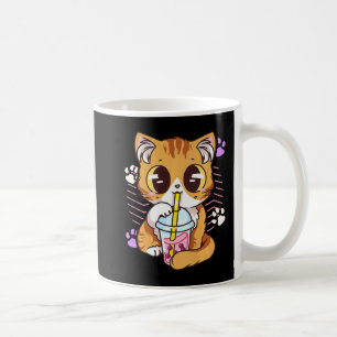 Caneca De Café Diversão Kawaii Cute Cat Boba Bubble milk Tea Anim
