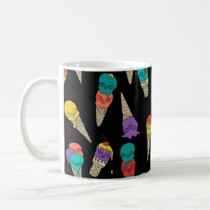 Caneca De Café Diversão Melty Summer Gótico Sorvete do crânio pre