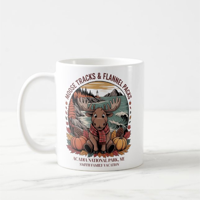 Caneca De Café Diversão Moose Flannel Call Acadia Maine (Esquerda)