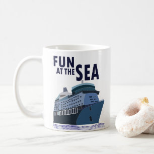 Caneca De Café Diversão No Navio de Cruzeiro No Mar