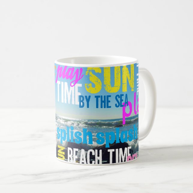 Caneca De Café Diversão no Verão na Praia (Frente Esquerda)