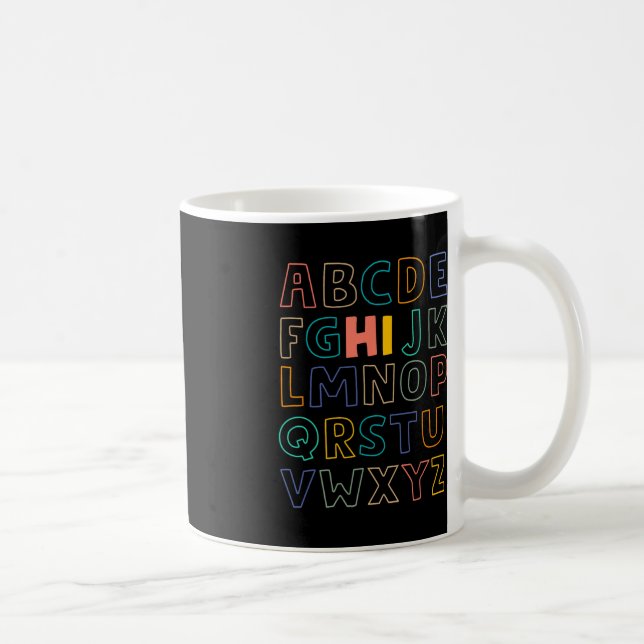 Caneca De Café Diversão Pré-K Jardim De Infância - Alphabet De Vo (Direita)