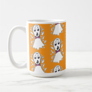 Caneca De Café Diversão Retro Ghost Patterno Halloween Vintage Ca
