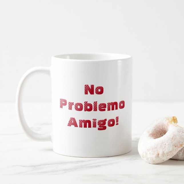 Caneca De Café Diversão Sem Problemas Amigo Citação Espanhola (Com Donut)