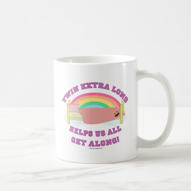 Caneca De Café Diversão Twin XL Dorm Living College Slogan (Direita)