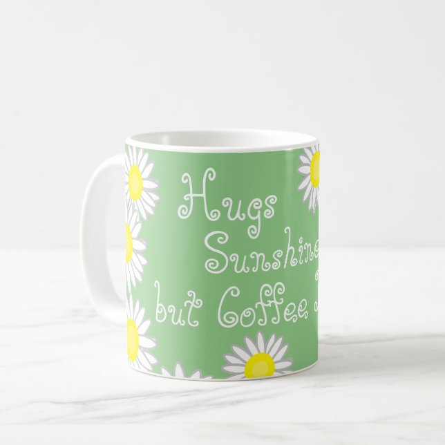 Caneca De Café Diversão Verde Amarelo e Branca de Margarida Dizen (Frente Esquerda)