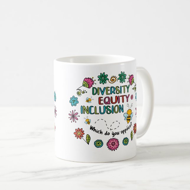 Caneca De Café Diversity Equity Inclusion (Frente Esquerda)