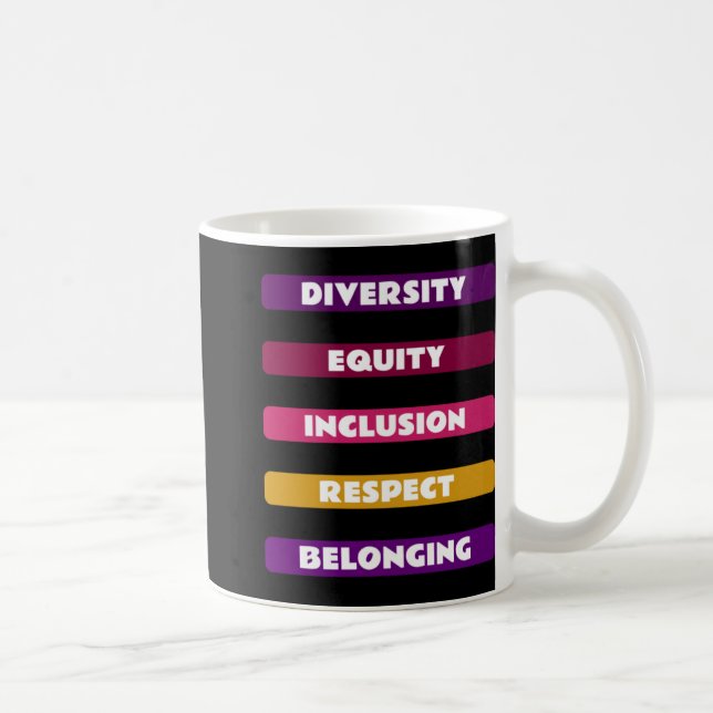 Caneca De Café Diversity Equity Inclusion Respect Belonging Pack  (Direita)