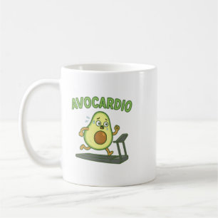 Caneca de Café Divertida Avocardio para Fitness e