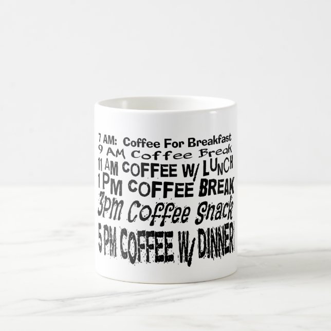 Caneca de Café Divertida com Horário de Pausa (Centro)