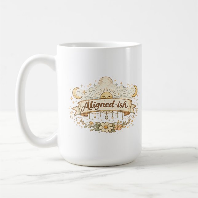 Caneca de Café Divertida e Espiritual Alinhada-ish (Esquerda)