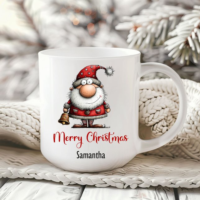 Caneca de Café Divertida e Excêntrica do Papai Noe (Quirky Playful Santa Cartoon Funny Coffee Mug)