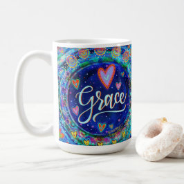 Caneca De Café Divertida Graça Whimsical Girly Blue Inspiration