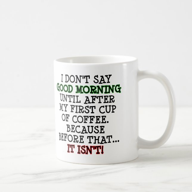 Caneca de Café Divertida para a Manhã ou Caneca de (Direita)