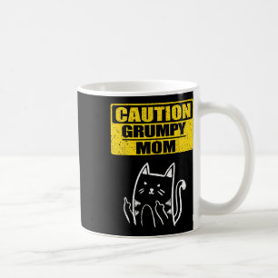 Caneca De Café Divertida Precaução Mãe Mal-Humorada Amante de Gat