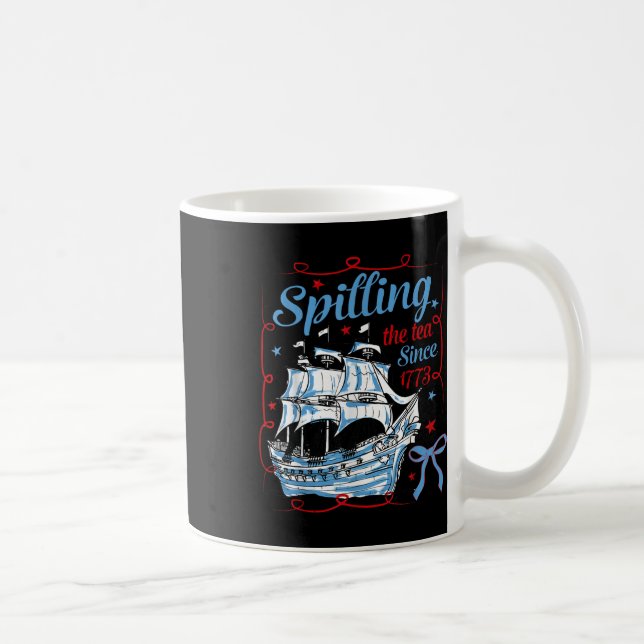 Caneca De Café Divertido 4 de Julho Derramando o Chá Desde 1773 C (Direita)