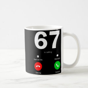 Caneca De Café Divertido 67 Está Chamando 6-7 Meme Seis Sete 6 7