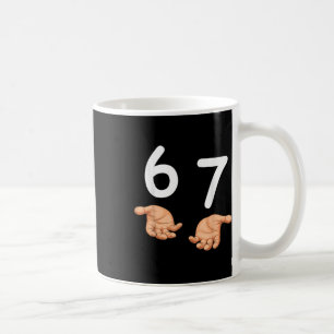 Caneca De Café Divertido 67 Mãos Seis Sete Meme Número 6 E 7 Gera