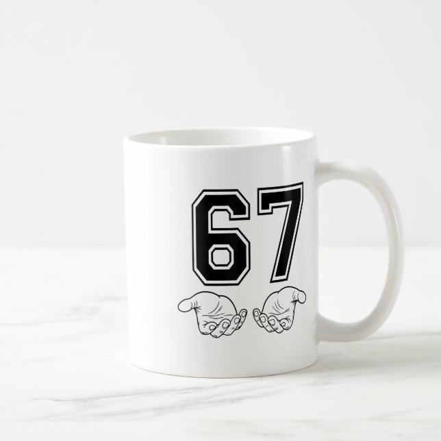 Caneca De Café Divertido 67 Seis Sete Meme Casal Combinando Hallo (Direita)