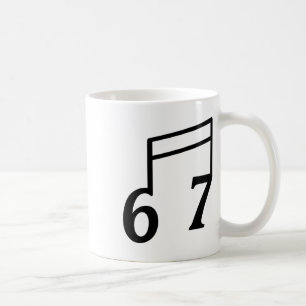 Caneca De Café Divertido 6 7 Seis Sete Meme 67 Professor de Músic