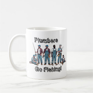 Caneca De Café DIVERTIDO AZUL/BRANCO ''Encanadores Vão Pescar''