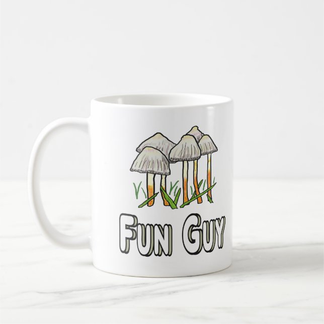 Caneca De Café Divertido Cara Engraçado Mushroom Pun (Esquerda)