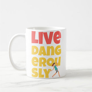 Caneca De Café Divertido Correndo Com Tesoura Viva Perigosamente