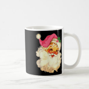 Caneca De Café Divertido Design de Natal Rosa Papai Noel Vintage