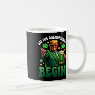 Caneca De Café Divertido Dia de São Patrício Trump Deixe os Trave