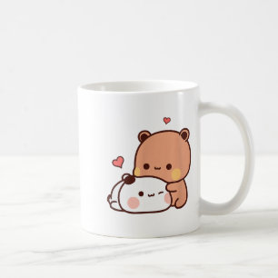 Caneca De Café Divertido Doce Kawaii Kp Urso Panda Abraçando Casa