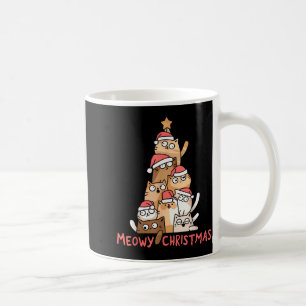 Caneca De Café Divertido Feliz Natal Gatinho Meowy Árvore de Nata