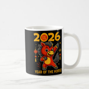 Caneca De Café Divertido Kawaii Lunar 2026 Ano do Cavalo Chinês