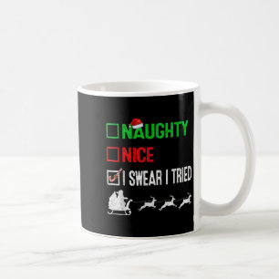 Caneca De Café Divertido Legal Travesso Juro Que Tentei Natal Fei