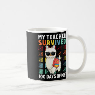 Caneca De Café Divertido Meu Professor Sobreviveu A 100 Dias De M