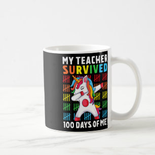 Caneca De Café Divertido Meu Professor Sobreviveu A 100 Dias De M