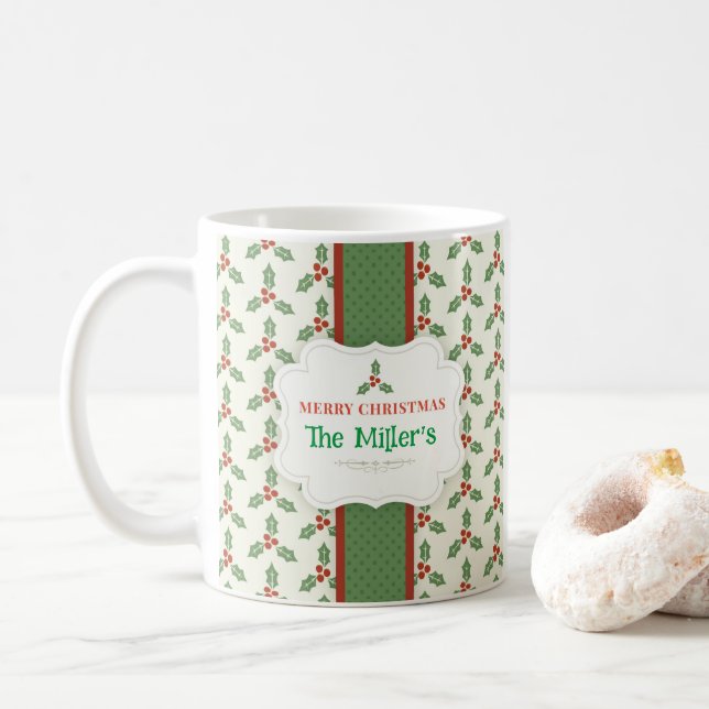 Caneca De Café DIVERTIDO! Mug Natal - Personalizado - Adicionar N (Com Donut)