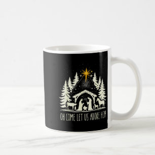 Caneca De Café Divertido Natal Cristão Jesus Oh Venha Vamos Adora