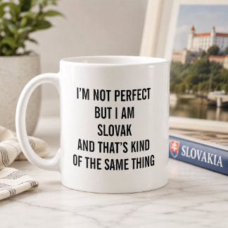 Caneca De Café Divertido Orgulho Eslovaco Não Sou Perfeito Mas So