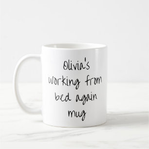 Caneca De Café Divertido Preguiçoso Caseiro Trabalho em Casa Nome
